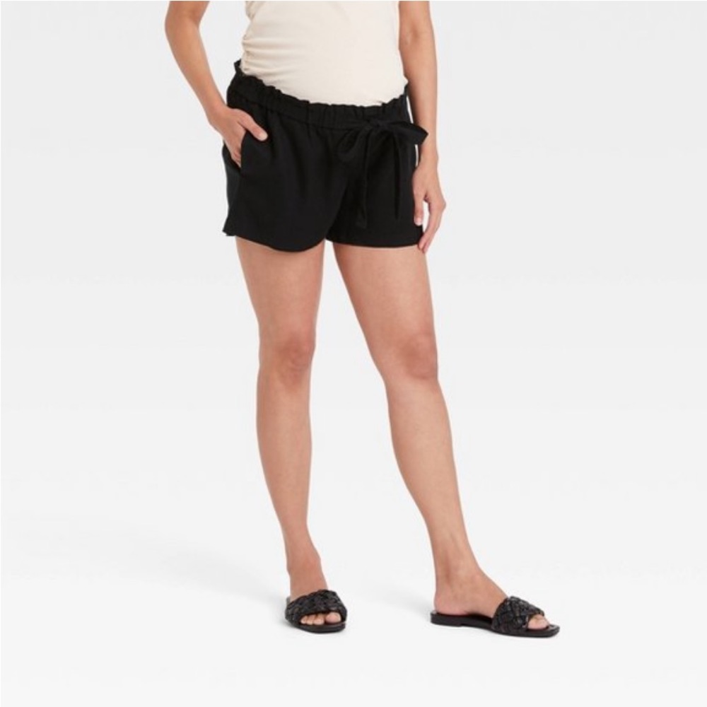 Tie Front Pull On Maternity Shorts from Isabel Maternity